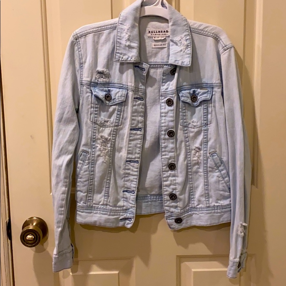 Destroyed light denim jacket